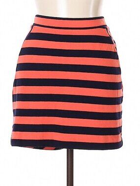 Gap Orange Navy Blue Striped Mini Skirt